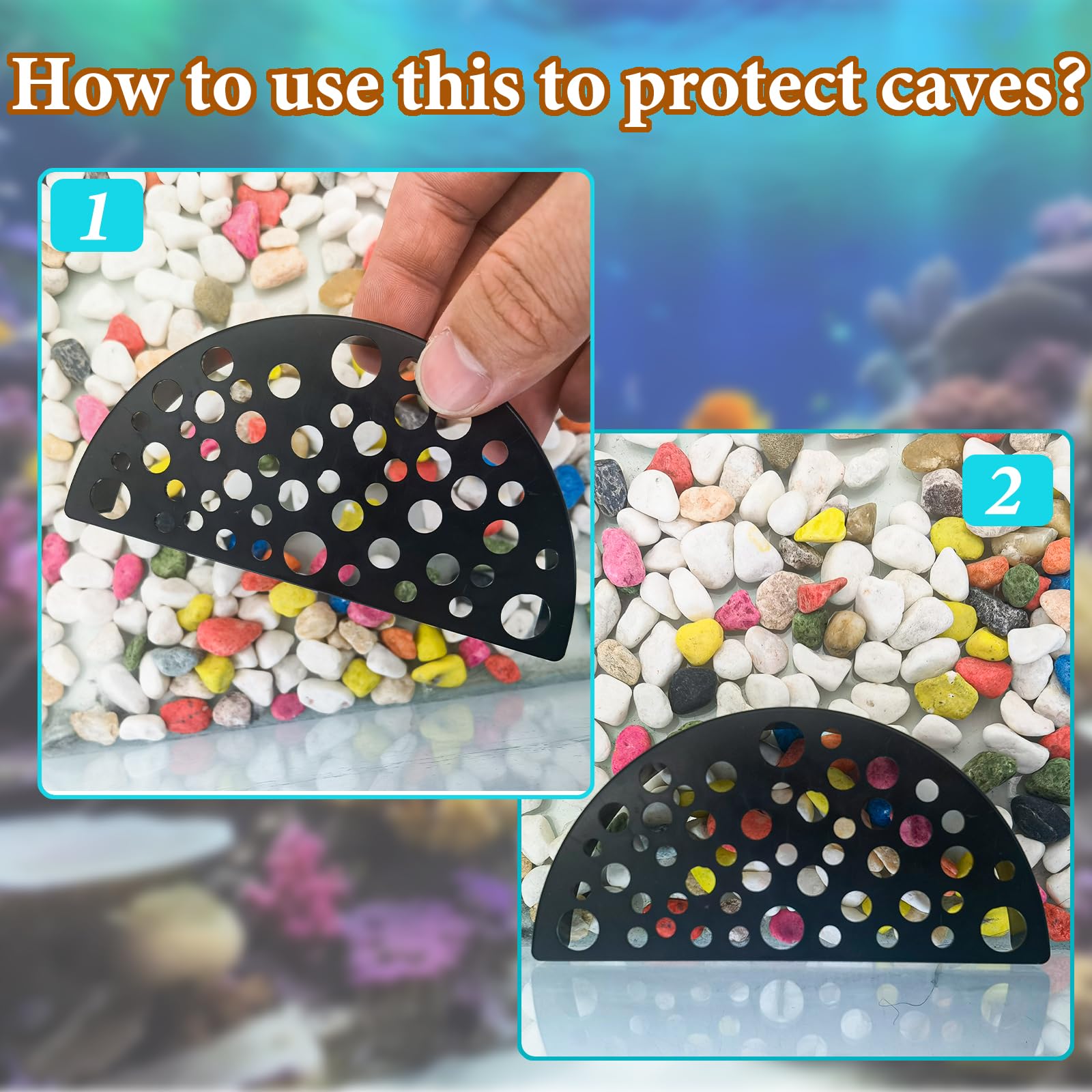 LuckyOpt Shrimp Hides for Aquarium, Shrimp Cave with Holes, Shrimp Hide for Aquarium Fish Tanks Shrimp Ponds Breeding Tanks, Hideout for Shrimp & Small Aquarium Fish (Black) - Image 3