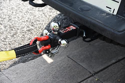 Miniatura 7 de Enganche de Remolque de Tri-Bola con Grillete de Remolque Giratorio y Gancho de Remolque, se adapta a Receptor de 2 pulgadas, Bola de Remolque