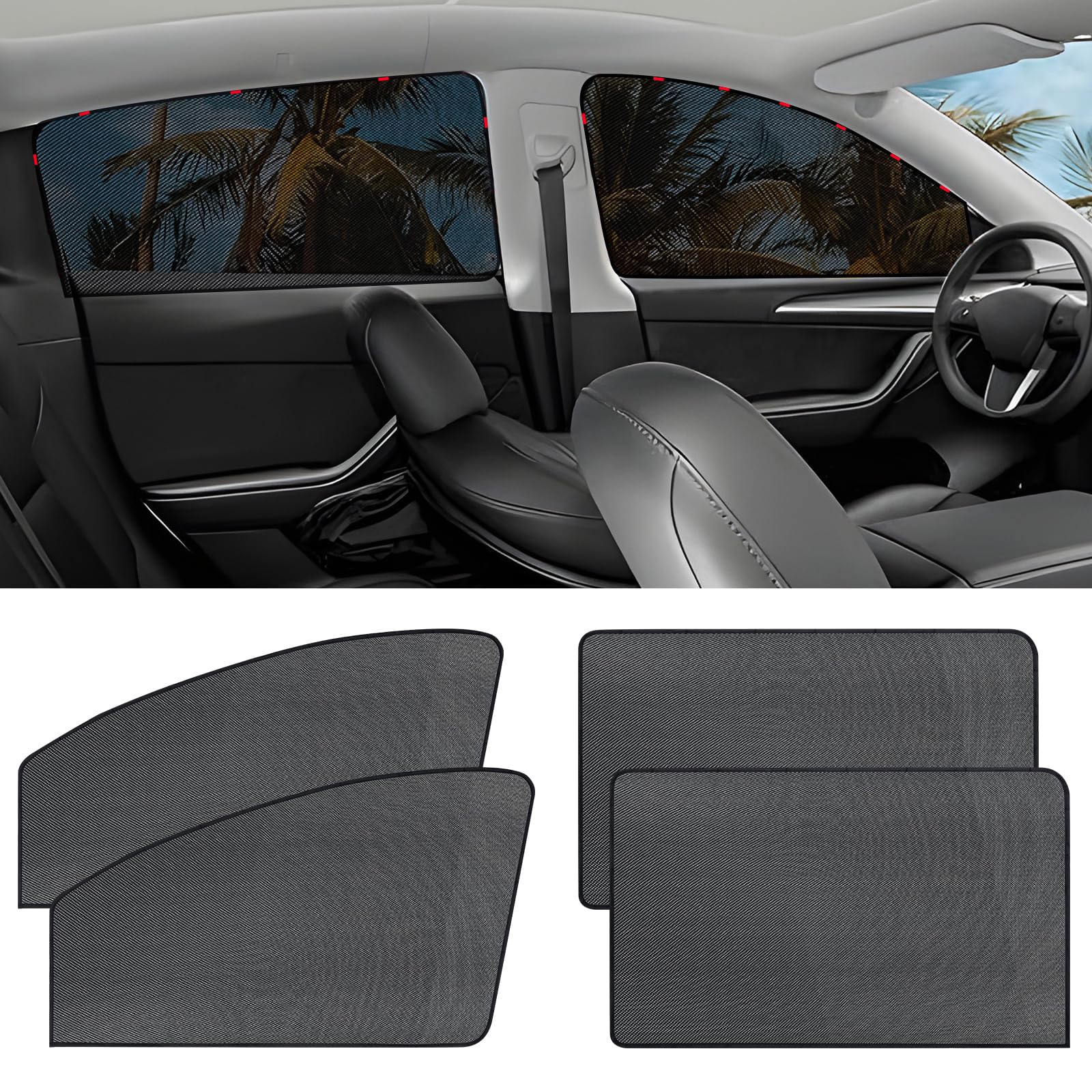 4 Pièces Pare-Soleil Voiture Bébé Magnétique - Protection UV & Anti-Moustiques Universelle