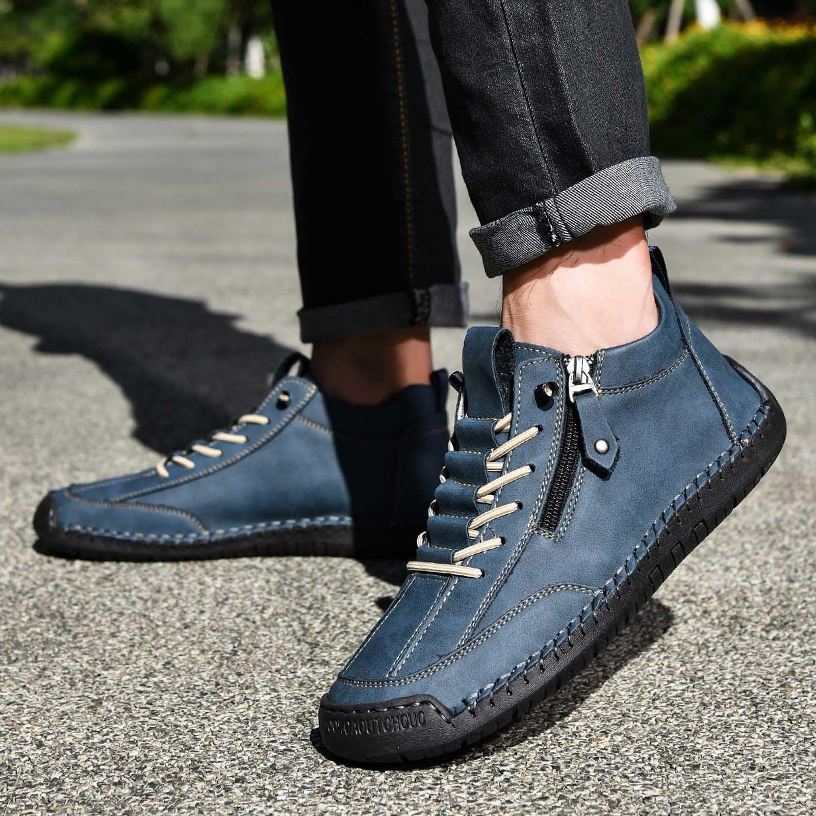 Generisch Buty do stroju ludowego, ślubne, do stroju bawarskiego, buty rekreacyjne dla mężczyzn, z bocznym zamkiem błyskawicznym, sznurowane, do noszenia na co dzień, do całorocznego komfortu