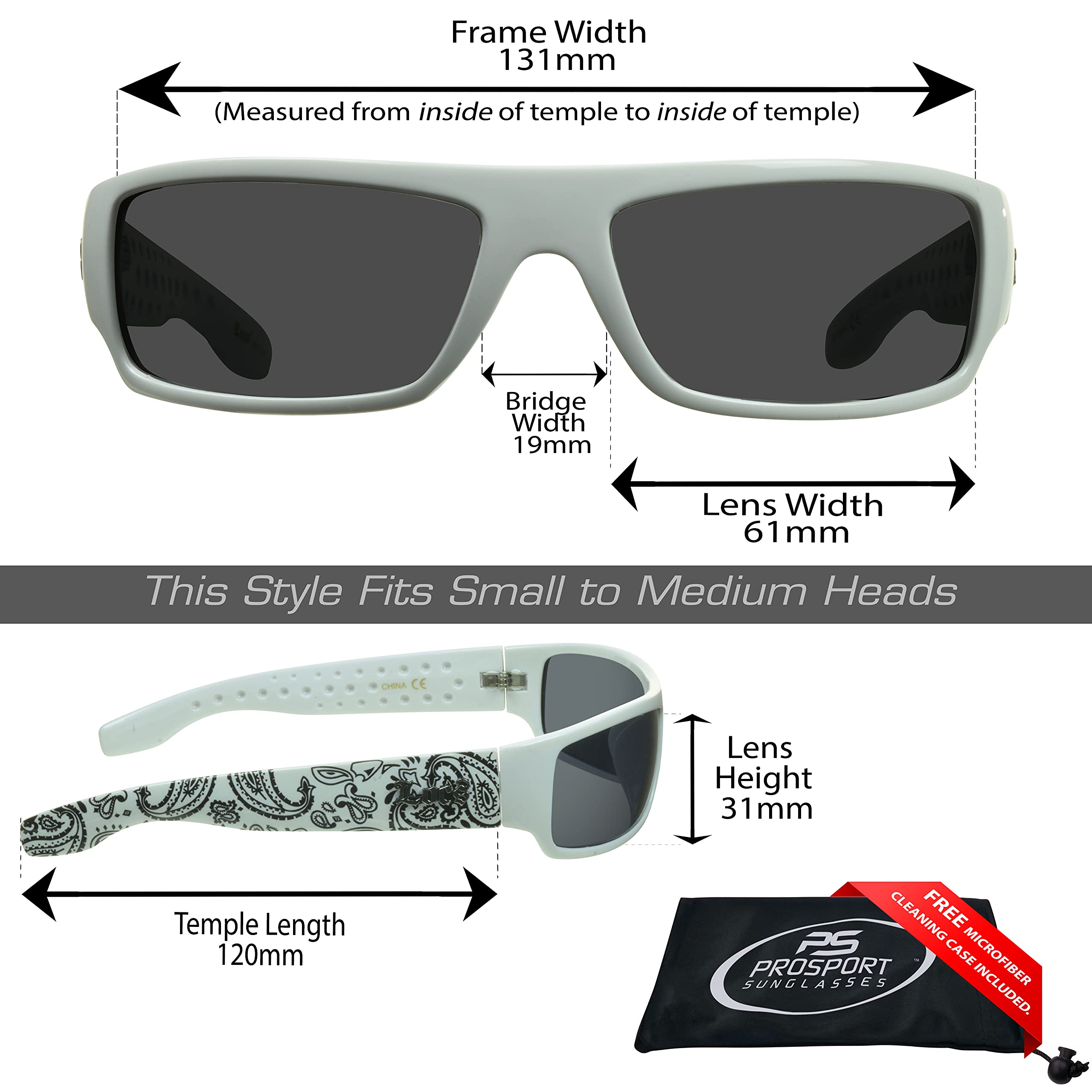 Cholo Sunglasses Locs Men's Cholo Biker Sunglasses – UV400 Protection, Shiny Black Frame, LC55 Rave Sunglasses - Foto 6