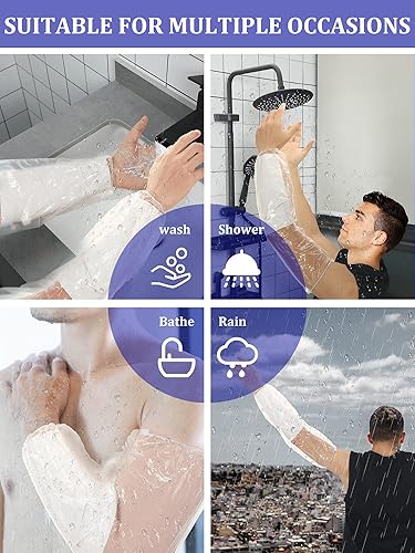 Miniatura 7 de Sosation 50 fundas impermeables para brazo para ducha, baño, protector de manga de brazo, fundas protectoras de vendaje largo para adultos, fundas