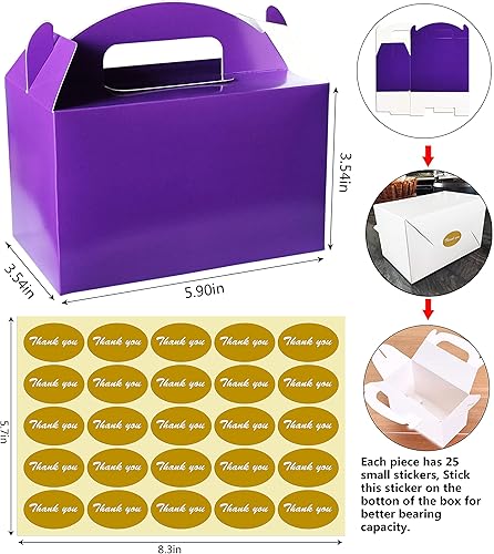 Miniatura 2 de YUYNLEP Paquete de 24 cajas de regalo moradas, cajas de regalo de fiesta, cajas de regalo para fiesta de cumpleaños morada, regalos de boda,