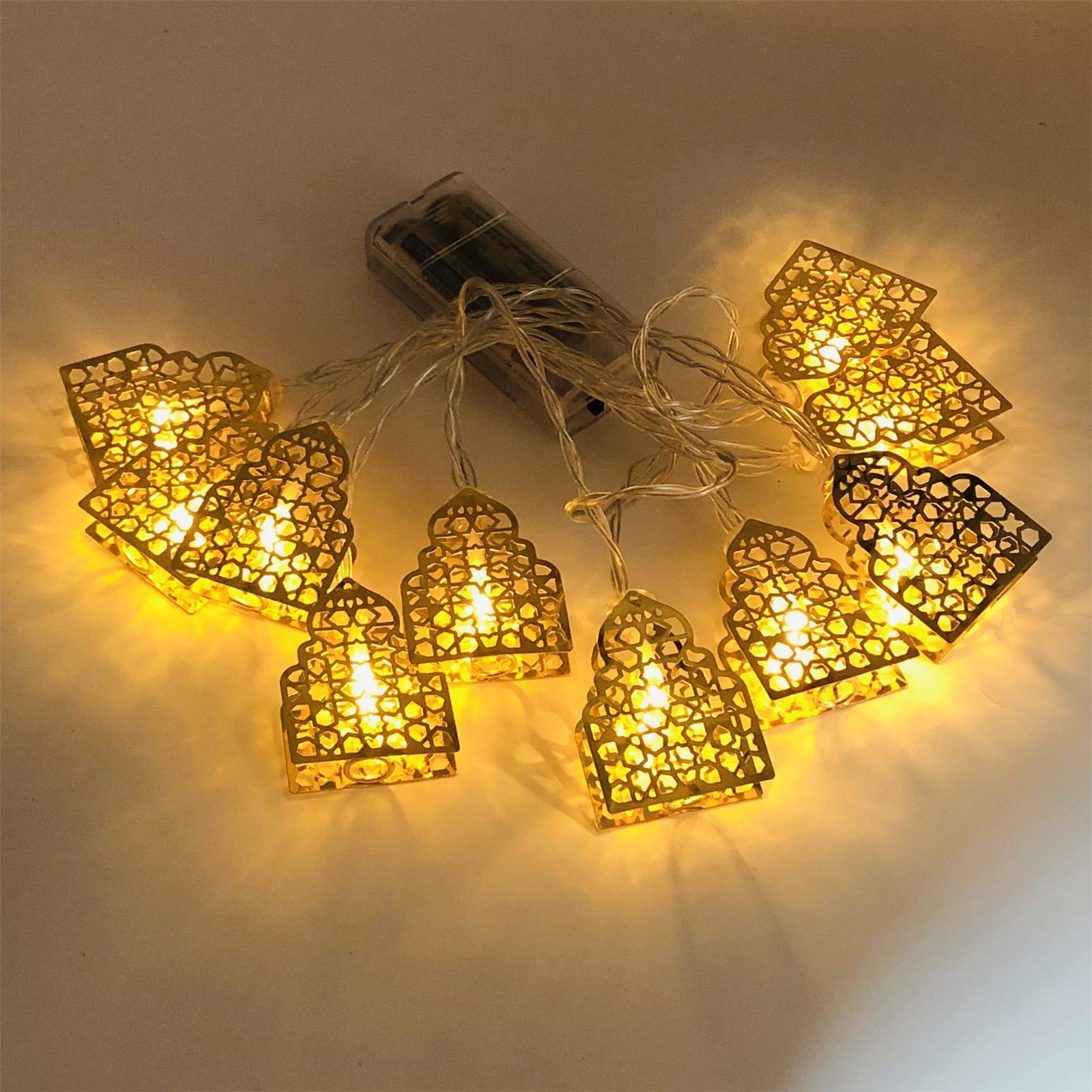 Haoshics C Ramadan Eid Led Light String, Eid Lanterns Fairy Lights Decoration, Muslim Style Fairy Lights For Festival Party Bistro Home Decoration (C)
