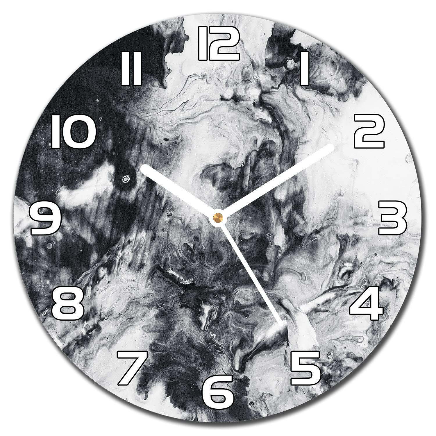 Horloge murale en verre au style splash abstrait pastel pour le salon familial