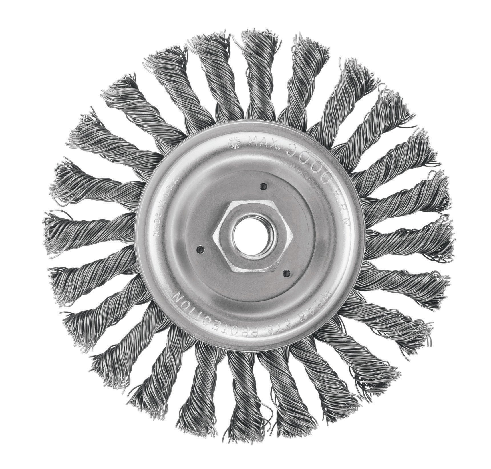 DEWALT Wire Wheel, 6-Inch, Full Cable Twist, Carbon Steel, 5/8-Inch-11 Arbor, 025-Inch (DW4937)