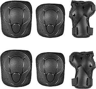 WolinTek Children's Protective Sets Knee Pads, Elbow Pads, Children's Protective Pads, Skateboard Protectors for Children, Set of 6 Protectors for Bike, Bicycle, Skating, Skateboard, BMX Roller