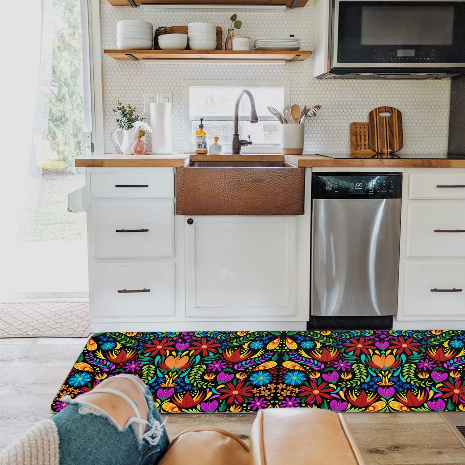 Mexican Style Kitchen Rugs Runner Rug, Kitchen Rug, Terracotta Runner