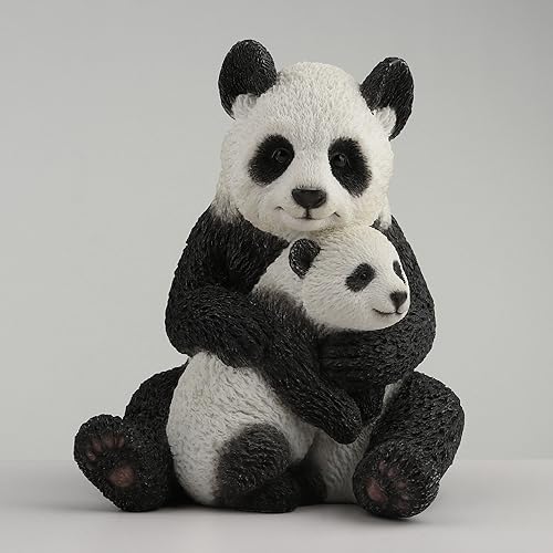 Miniatura 2 de Veronese Design Figura coleccionable pintada a mano de 4 1/2 pulgadas con diseño de panda abrazando a cachorro