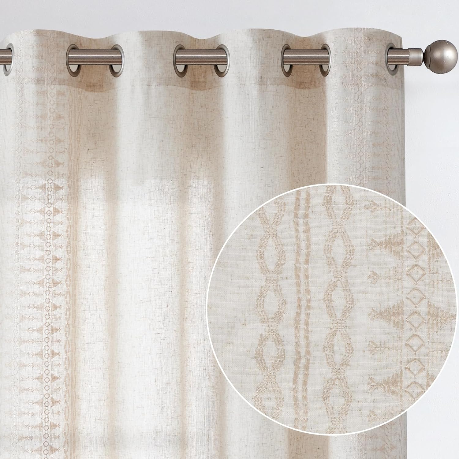 Lazzzy Boho Curtains 84 Inch Length for Bedroom Linen