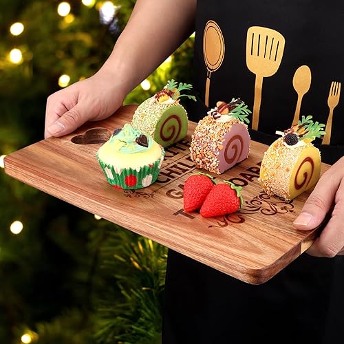 Miniatura 6 de Regalos para mamá, papá de hija, hijo, decoración de madera, tablas de charcutería, tabla de cortar de madera de acacia, regalo de Acción de