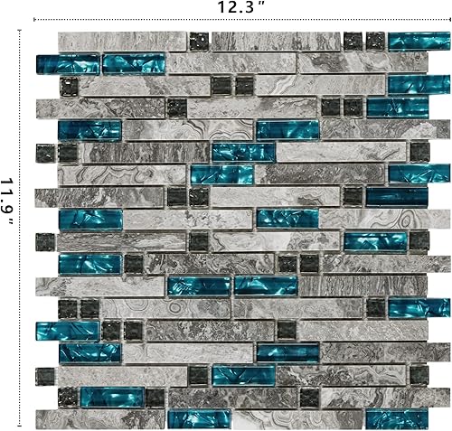 Miniatura 10 de 10 azulejos de mosaico cuadrado de mármol para baños y paredes exteriores, piscinas, etc.