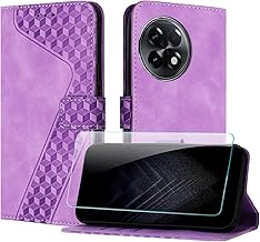 Case for OnePlus 11R / Ace 2 5G, PU Leather Flip Case with [OnePlus 11R Screen Protector] Magnetic Closure Stand Folding Cards and Wallet (Purple)