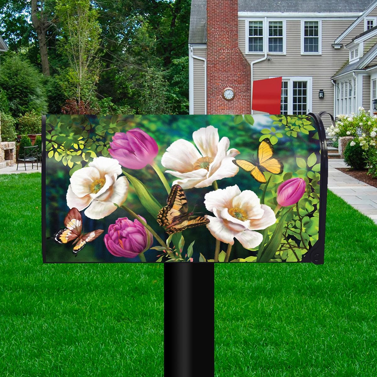 Briarwood Lane Butterflies and Poppies Spring Mailbox Cover