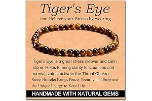 Massive Yellow Tiger's Eye Bead Bracelet: Unveil Stone of Release Stress