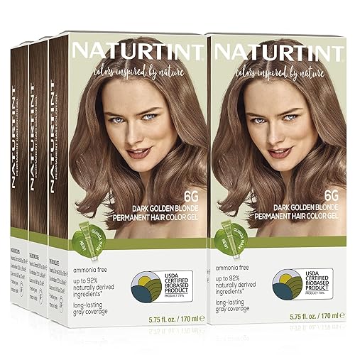 Naturtint - Tinte permanente para el cabello, Paquete de 6, 6G Rubio Dorado Oscuro