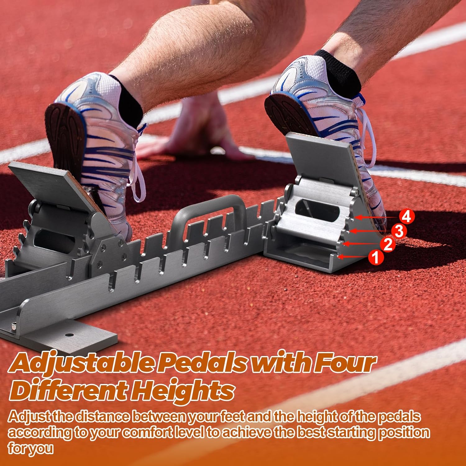 Starting Blocks with Premium Aircraft-Grade Aluminum Adjustable and Detachable Pedals Ideal for Running Enthusiasts Professional Track and Field Competitions