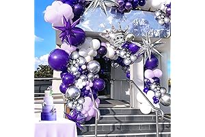 Kozee Purple and Silver Balloon Garland Kit