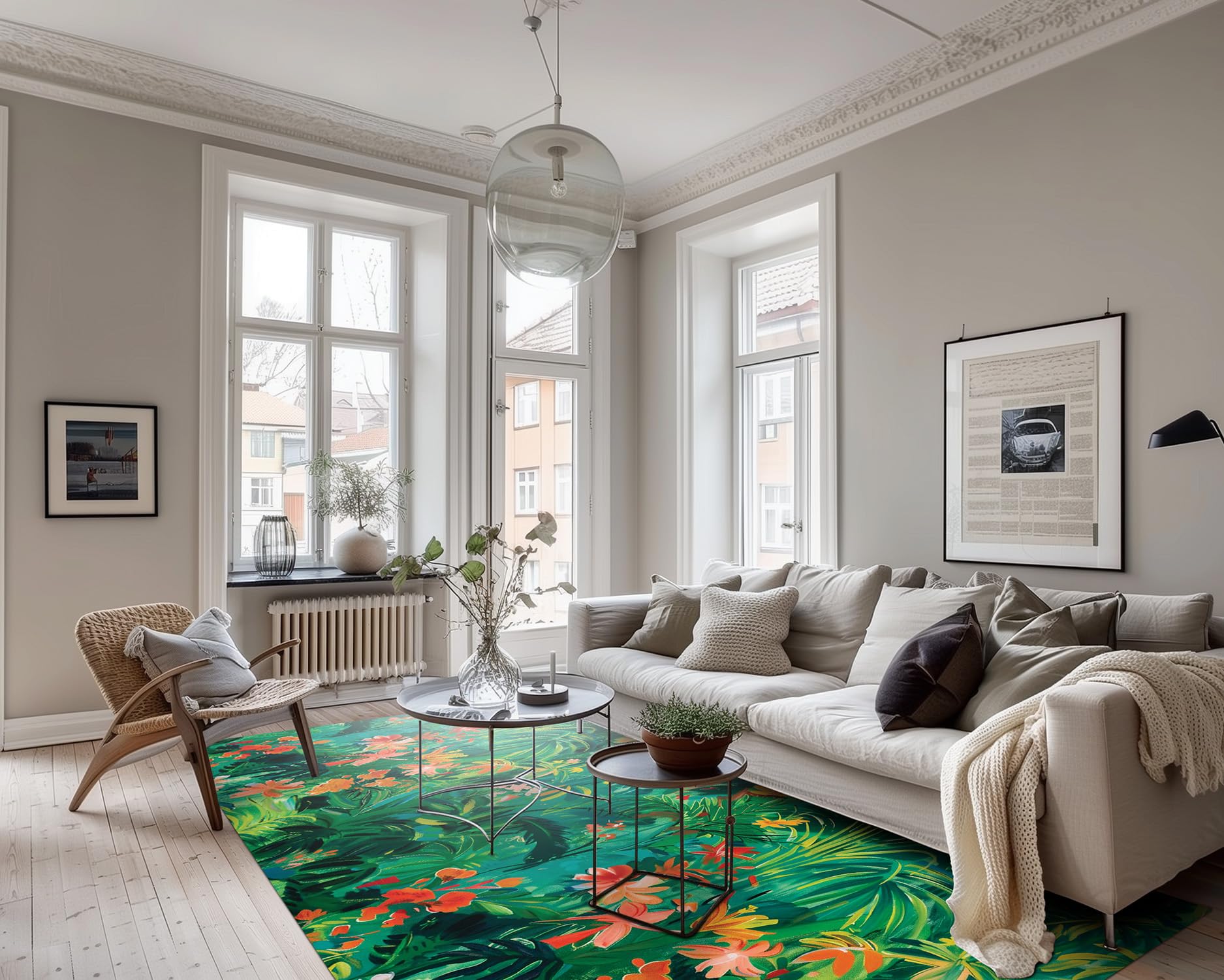 Tapis en Vinyle - Modèle Polynésie 120x180 cm - Différentes Tailles, 25 Tailles Disponibles - Grands Tapis en PVC - Tapis de Cuisine, Coureuret de Salon