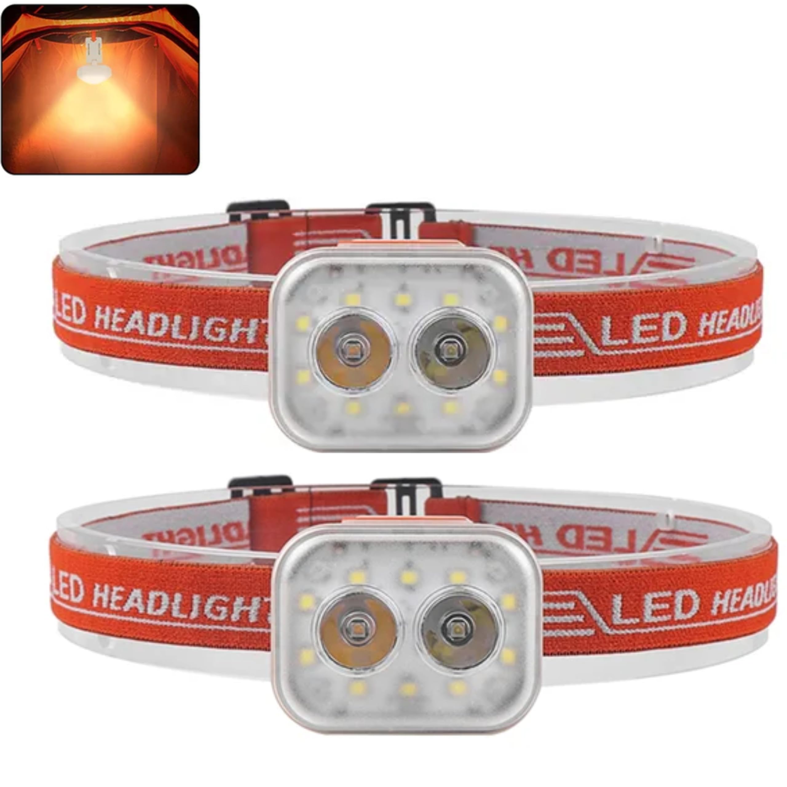 Multifunctional Rechargeable LED Headlamp,Lightweight,Adjustable Waterproof Headlamps With 6 Modes,Super Bright Head lamp For Outdoor adventure Like Camping,Hiking Running & Fishing.(HL-2025B)