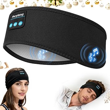 Perytong Sleep Headphones Bluetooth 5.4, Sleep Headphones with Ultra-Thin Stereo Speakers for Side Sleepers, Long-Lasting Battery Life & Stable Connection, Sweat Resistant Sport for Workout