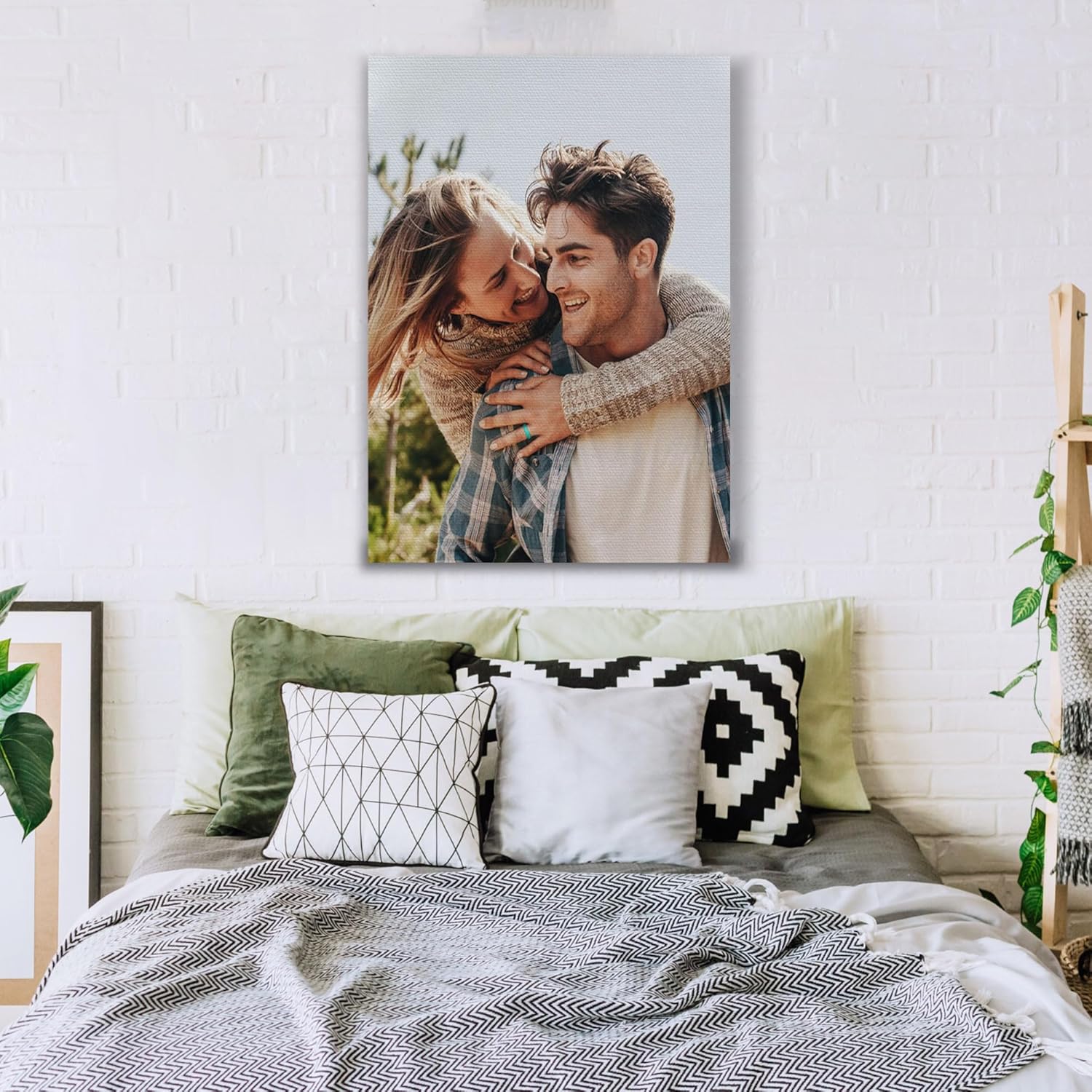 Custom Canvas Prints With Your Photos Wall Art Home Decor Personalized Framed Canvas Prints Customized Canvas Picture Gifts for Couple Boyfriend Girlfriend Dog Baby Family Mom Dad | 11x14 - Image 4