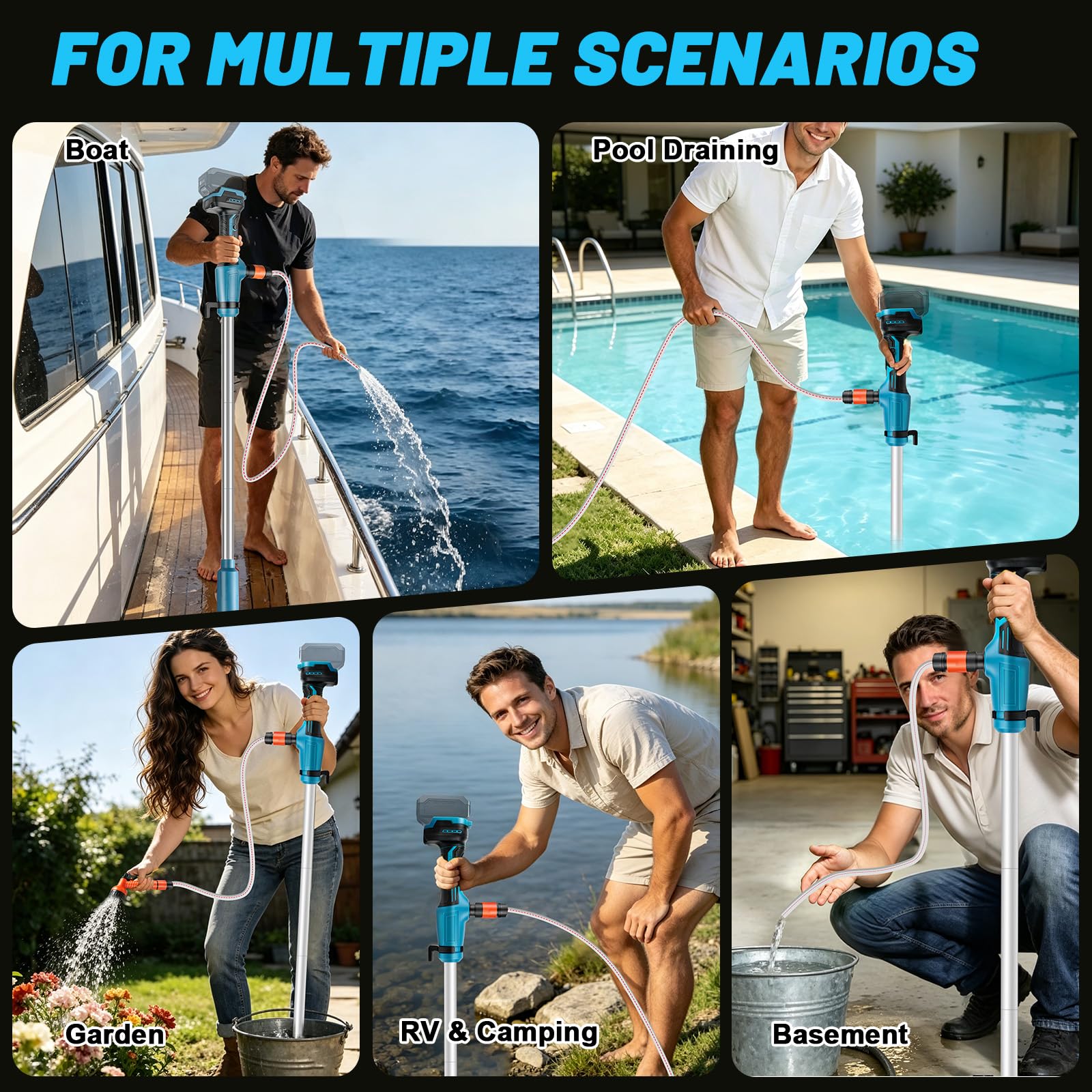 Akku Regenfasspumpe Wasserpumpe kompatibel mit Makita 18V Akku