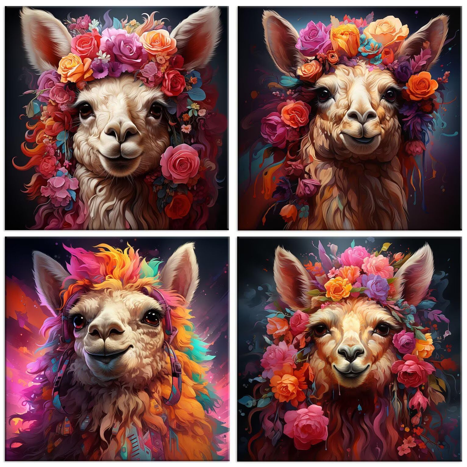 Diamond Painting Kit Flor de alpaca, Pintar Diamantes Kit 80x80cm f-895
