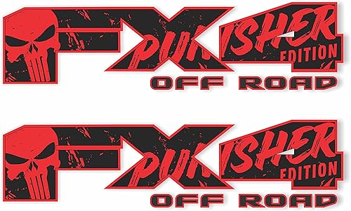 FX4 Ford Calcomanías Ford Offroad Emblema de cabecera Super Duty F 150 F250 F350 F450 (negro / rojo)