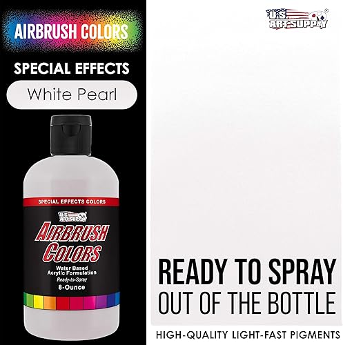 Miniatura 2 de US Art Supply Pintura acrílica para aerógrafo con efecto especial perlado 8 onzas