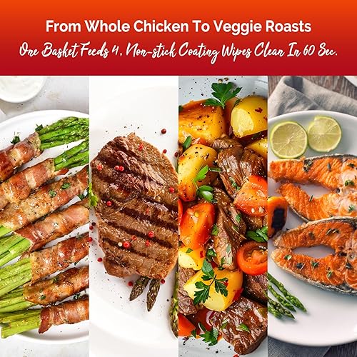 Miniatura 6 de Freidora de aire digital de 5.8QT con ventana visible, temperatura y temporizador ajustables, fritura al aire, recalentamiento, fácil para alimentos