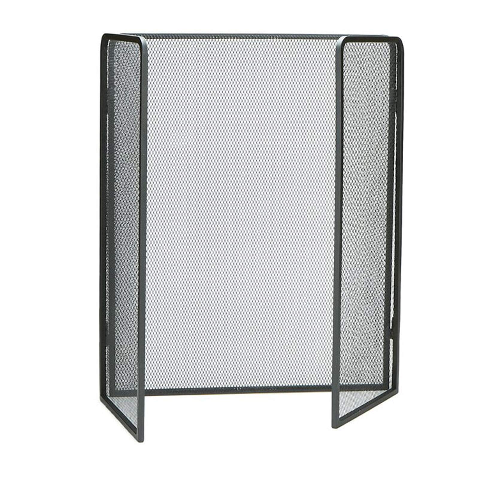 Schermi per Caminetti di Guardia Stile classico in metallo a 3 pannello Schermo in metallo nero Nero Metal Mesh Spark Guard Cover Cover Camino Accessori 31.5 "x 48" Accessori per Caminetti in Rete Dec