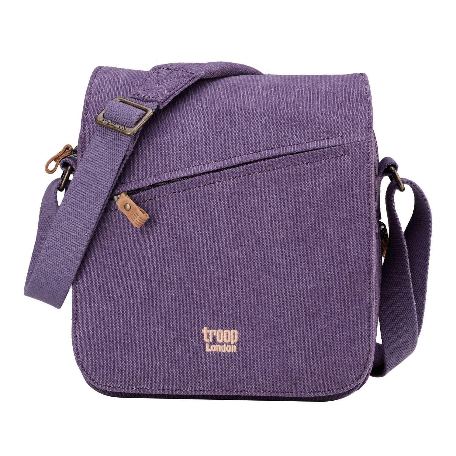 TRP0238 Troop London Classic Canvas Across Body Bag - Purple