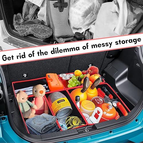 Miniatura 8 de Organizador de maletero para SUV, organizador de almacenamiento plegable para automóvil, funda organizadora de automóvil desmontable con múltiples