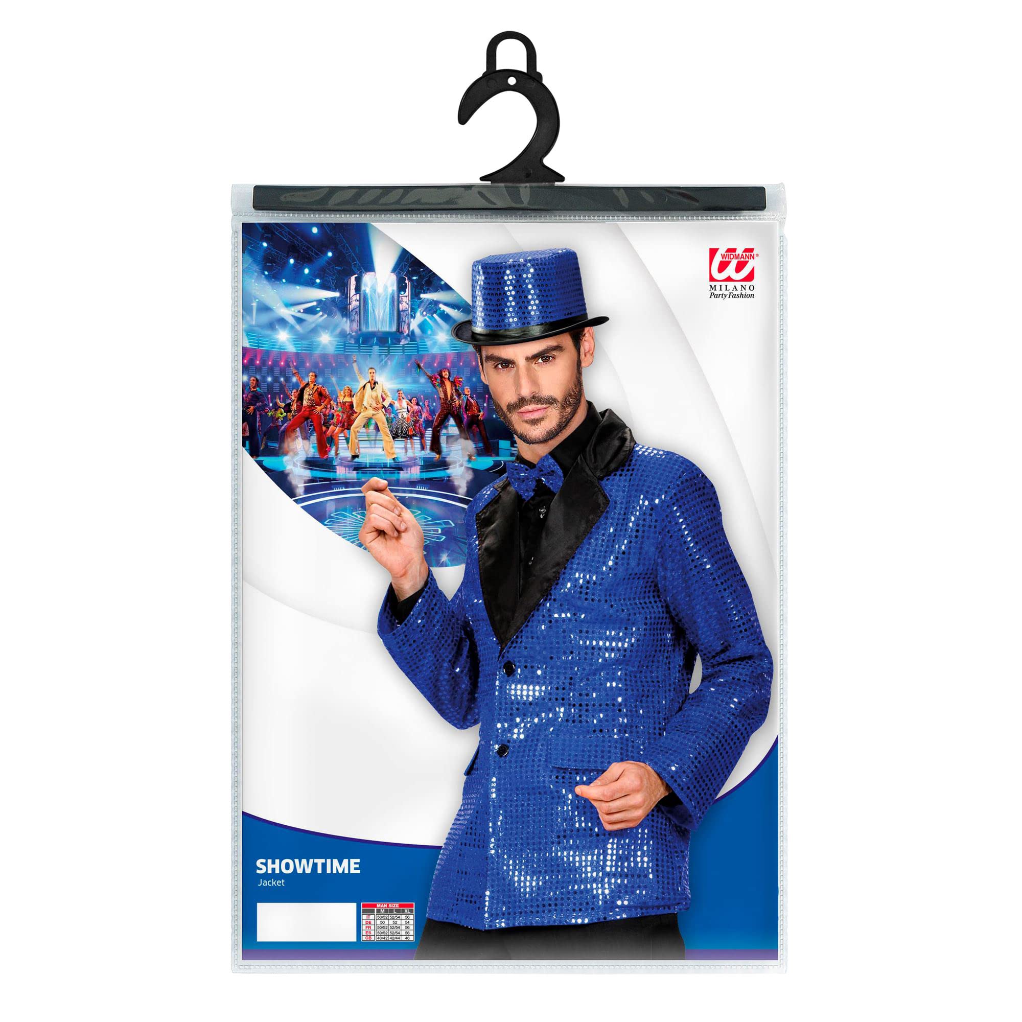 xL Sequin Jacket withSatin Collar - Blue Costume Extra Large for 80s MJ Jacko Music Fancy Dress - Image 3