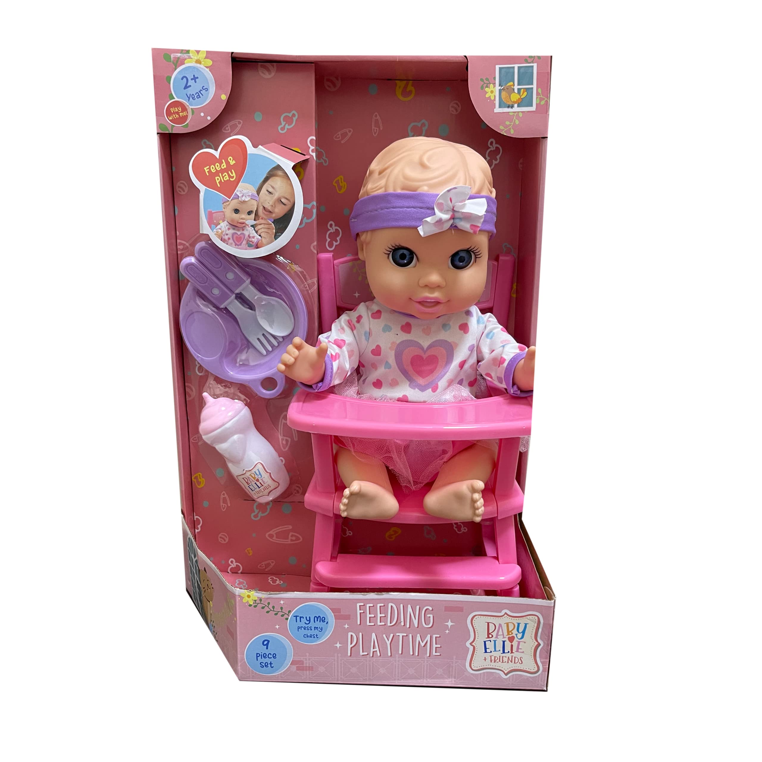 Baby Ellie Feeding Set, Doll and Food Feeding Set, Educational and Role Play Toys for Kids, Play Set for Kids, Gift, Age 3 years +