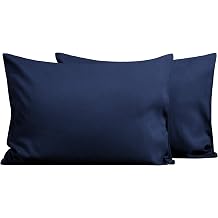 FLXXIE 2 عبوات صغيرة من الألياف الدقيقة ، 14x20 بوصة تناسب وسادة الطفل بحجم 12x16 ، 13x18 أو 14x20 ، أغطية وسائد سفر صغيرة ناعمة ومريحة مع إغلاق المغلف ، البحرية