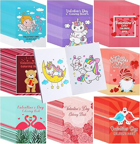 24 piezas de libro para colorear para el día de San Valentín, regalo de San Valentín, mini libros para colorear a granel para niños, juego de