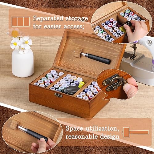 Miniatura 11 de BUTUZE Kit de reparación de tapicería, kit de costura de cuero, hilo de coser, hilo encerado, agujas de coser a mano resistentes, punzón de costura