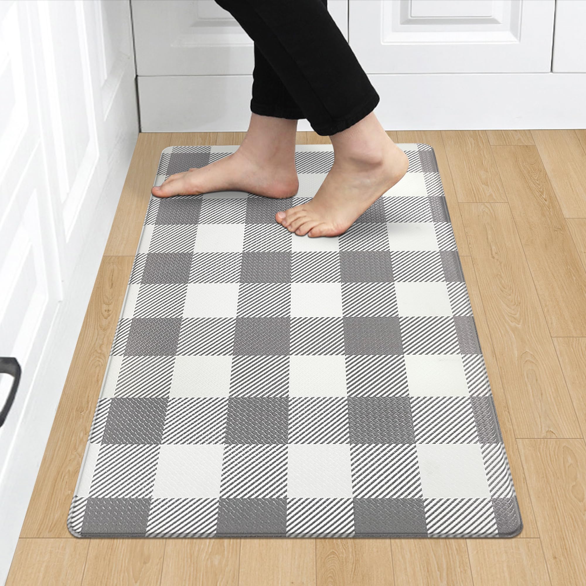Tapis de cuisine anti-fatigue à carreaux pour poser sous un évier