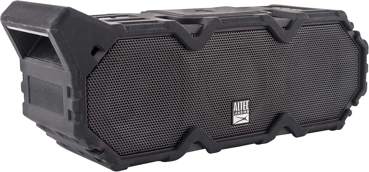 altec lansing imw790 blk lifejacket xl jolt heavy duty rugged and waterproof portable bluetooth speaker with qi wireless charging 20 hours of battery