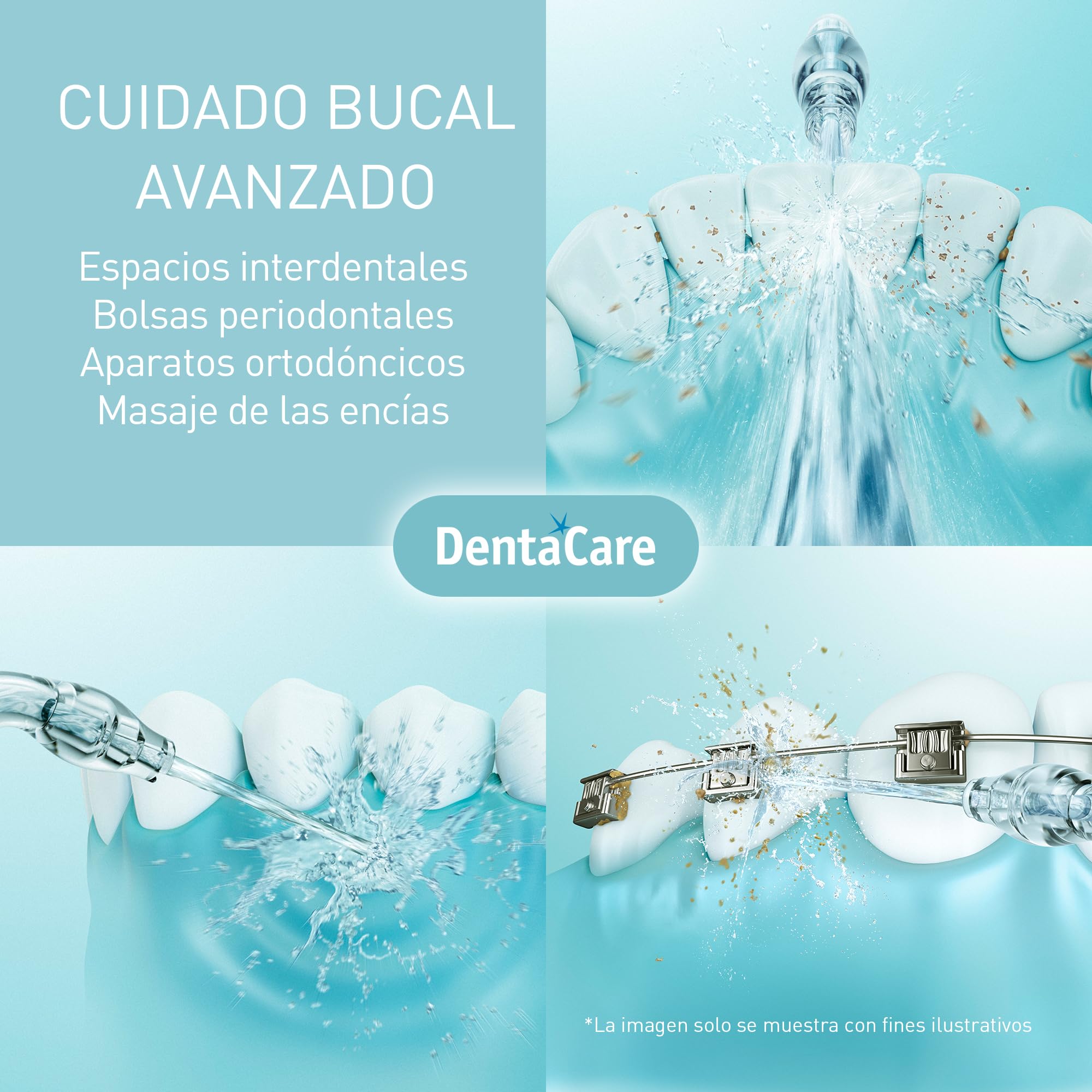 Panasonic EW1614AW503-PACK Family Irrigator Oral Dental, Chorro Ultrasónico, Modo Infantil, 10 Ajustes de Presión, IPX7, Ortodoncia, 5 boquillas, alimentado por Red Eléctrica, Blanco