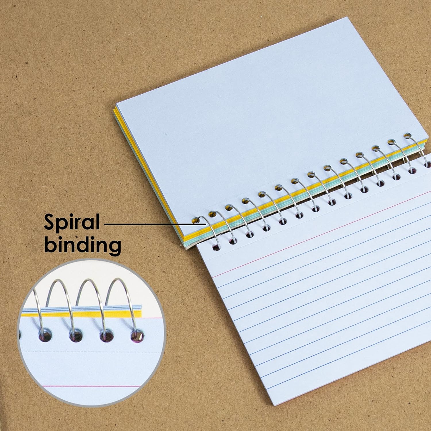 BAZIC Products Ruled Index Cards Book 3" X 5" 1800 Count, Spiral Bound Memo, Assorted Color Flashcards, Ruled Lined Card for Memory Reminder (50/Pack), 36-Packs