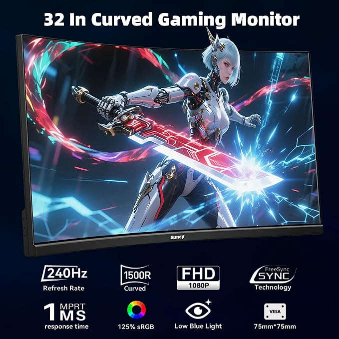 Monitor curvo de 32 pulgadas FHD 240Hz miniatura 5