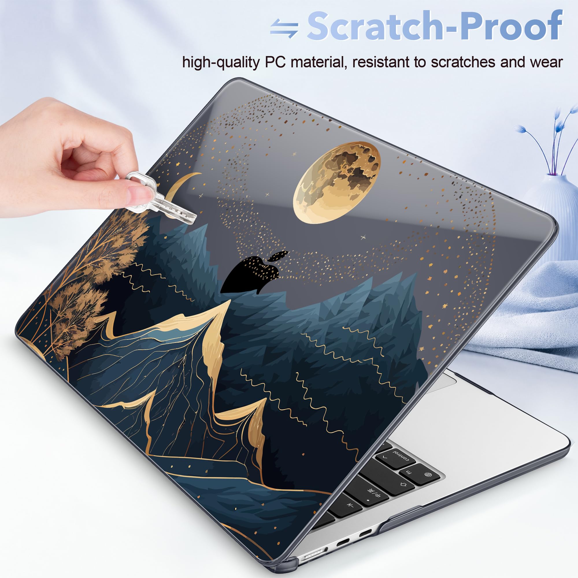 May Chen Compatible con MacBook Air de 13.6 pulgadas 2024 2023 2022 modelo A3113 M3 A2681 M2 Chip, carcasa rígida de plástico para MacBook Air de 13.6 pulgadas con pantalla Retina líquida, tradicional