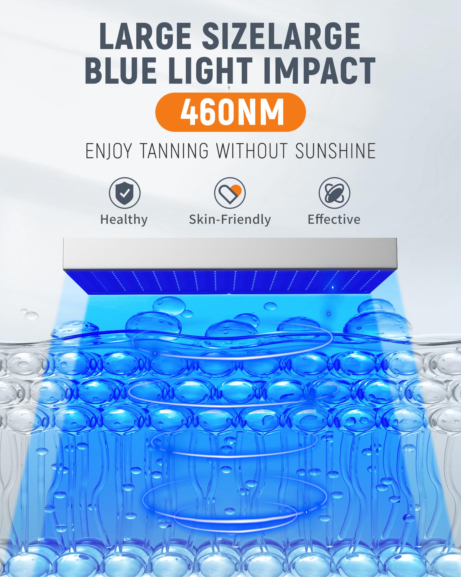 Luz bronceadora Solarium, 48 W Solarium portátil para el hogar, bronceado facial, luz diurna, soporte ajustable plegable y gancho para colgar con 225 LED para cara y cuerpo