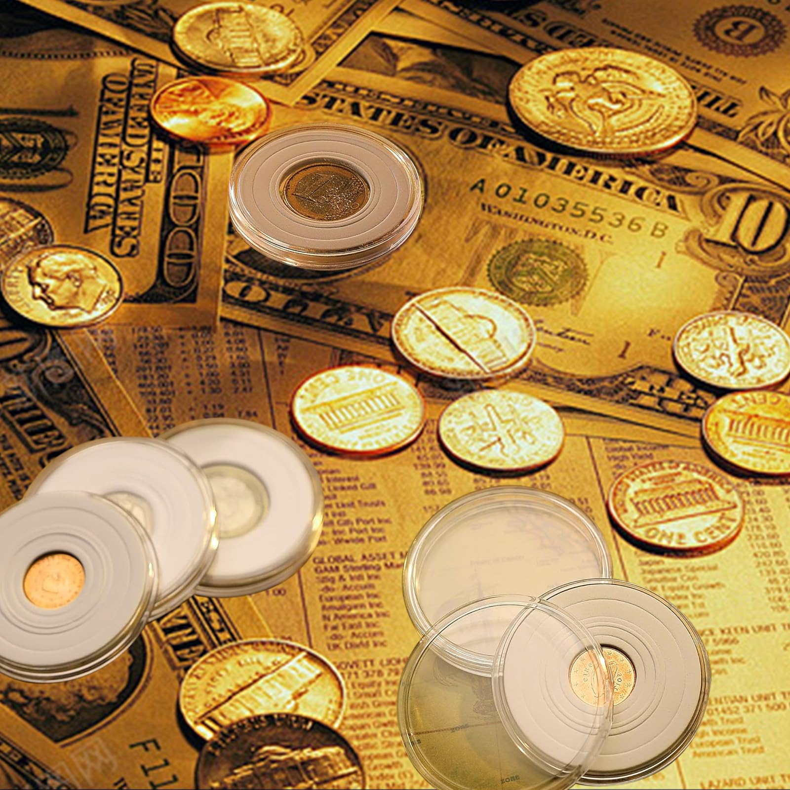 Juegos de Cápsulas para Monedas,Portamonedas De 46 Mm,40 Caja para Monedas Exposicion(17/20/25/27/30/33/38/40/46mm)
