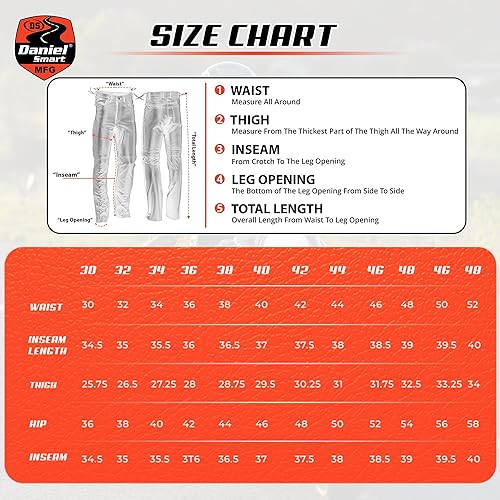 Miniatura 4 de Daniel Smart Mens Black Leather Motorcycle Pants All Season Biker Pants with Customizable fit and Carry Pockets
