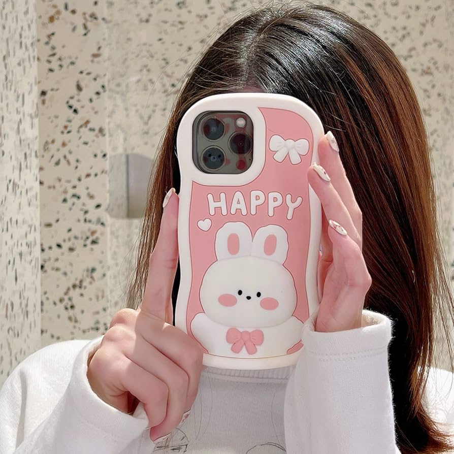 スマホアクセサリー rabbit_xxx Lovely Rabbit Curve Shockproof Phone Case For iPhone 13 11