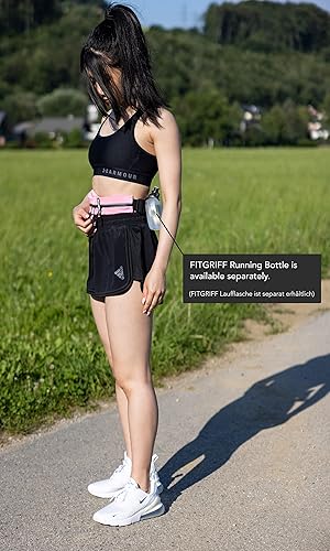 Miniatura 19 de Fitgriff® Cinturón de correr para hombres y mujeres, bolsa segura para correr, para teléfono, llaves y artículos esenciales, para todos los Verde